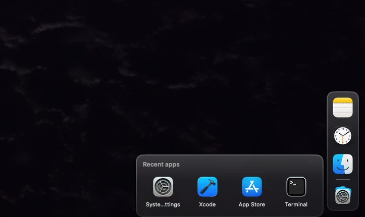 Recent apps stack